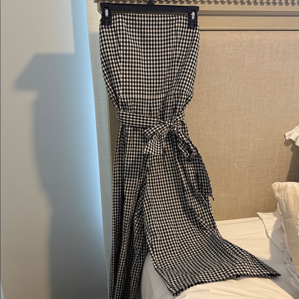 Club Monaco Black and White Gingham Women's Jumpsuit